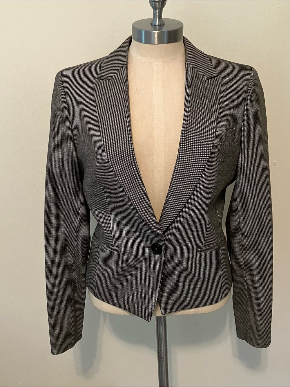 Women’s Brooks Bothers 6P Wool Blend Loro Piana Blazer Jacket Black Crop Stella